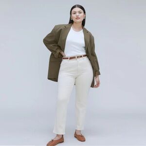 Everlane Women's Straight Leg Cream Jeans
